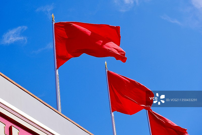 红旗飘飘图片素材