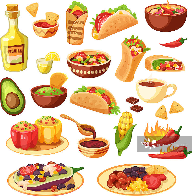 传统墨西哥美食套餐图片素材
