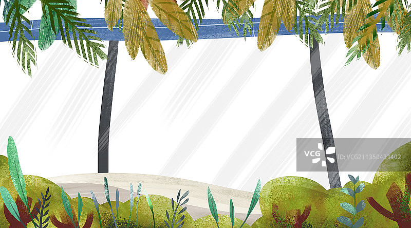 动物园玻璃窗户插画背景图片素材