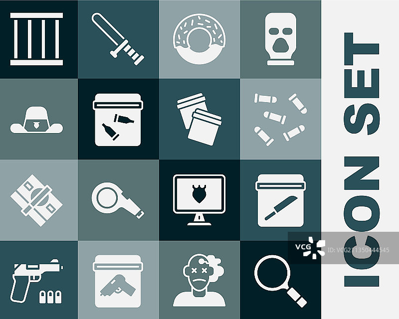 包含搜索证物袋的放大镜素材图片素材