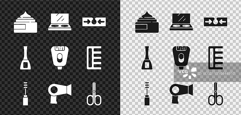 乳霜或乳液化妆品软管彩妆粉套装图片素材