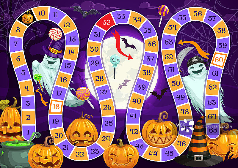 万圣节儿童棋盘游戏图片素材