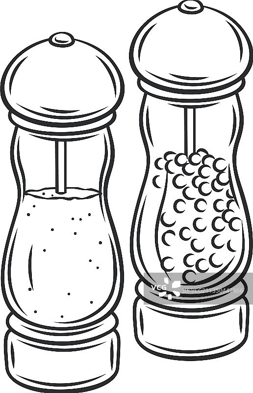 盐和胡椒研磨器调味瓶图片素材