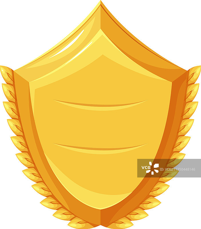 金色盾牌第一名奖杯或体育奖图片素材
