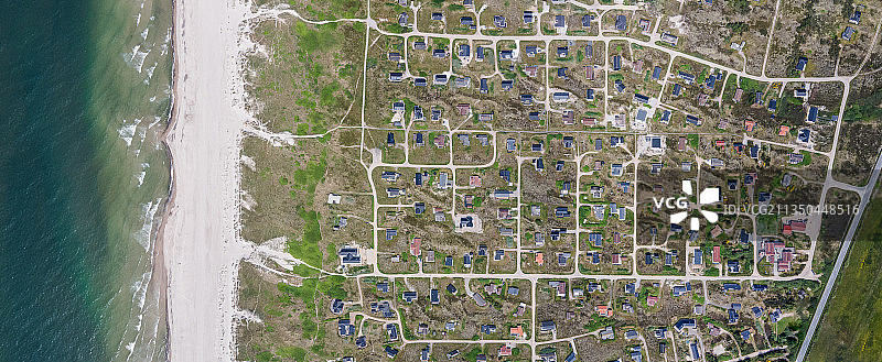 丹麦维德桑德布雷德加德海滩鸟瞰图图片素材