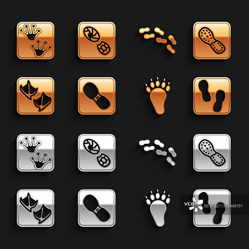 人类脚印、鞋子、熊掌、海鸥合集图片素材