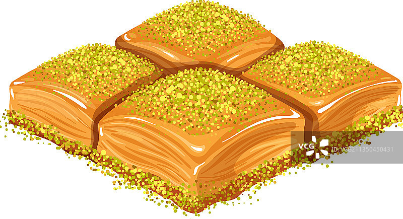 土耳其甜点开心果果仁蜜饼图片素材