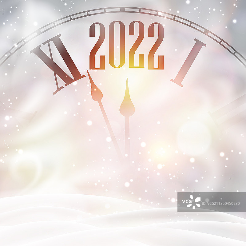 指向2022年的时钟指针图片素材