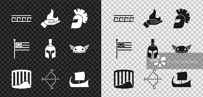 古希腊图案、手持火焰图片素材