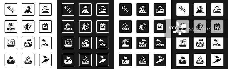 干旱全球变暖枯萎的树木死亡套装图片素材