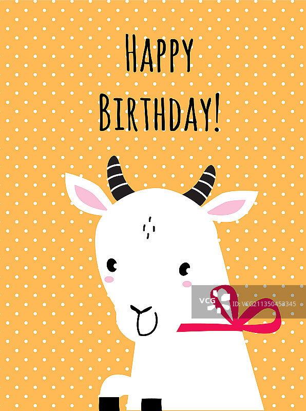 山羊农场动物生日贺卡图片素材