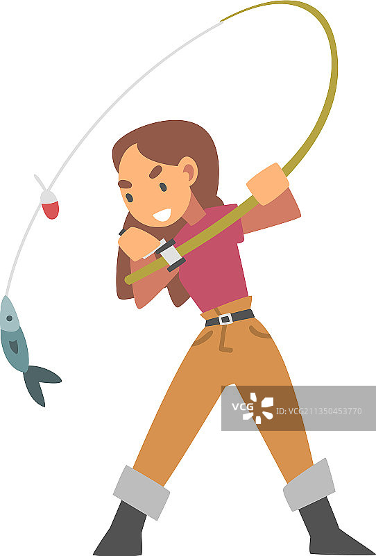 穿渔夫靴的年轻女人图片素材