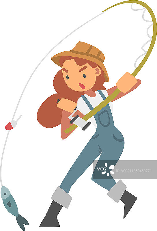 穿渔夫靴的年轻女人图片素材