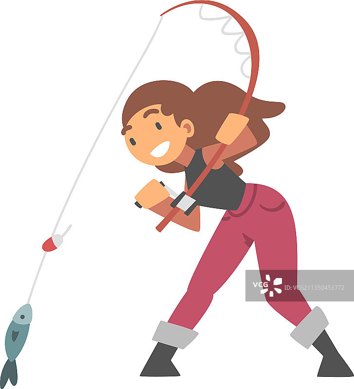 穿渔夫靴的年轻女人图片素材