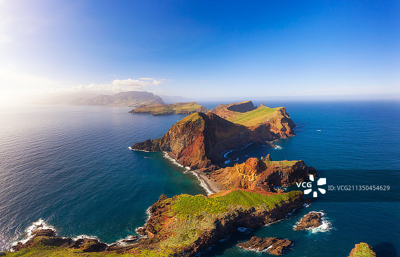 海对天空的高角度视图图片素材