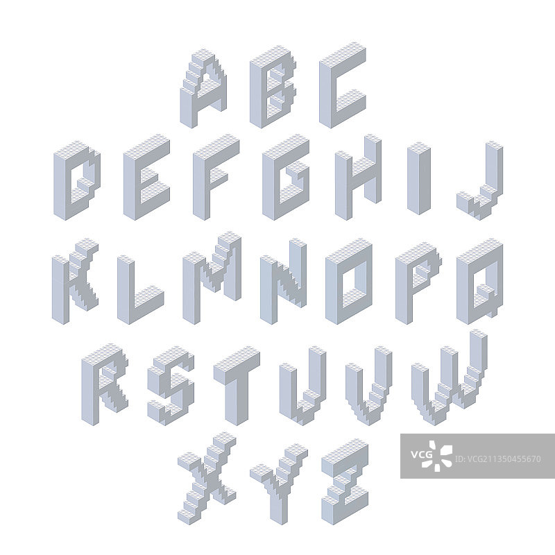 塑料材质等距2.5D字母表图片素材