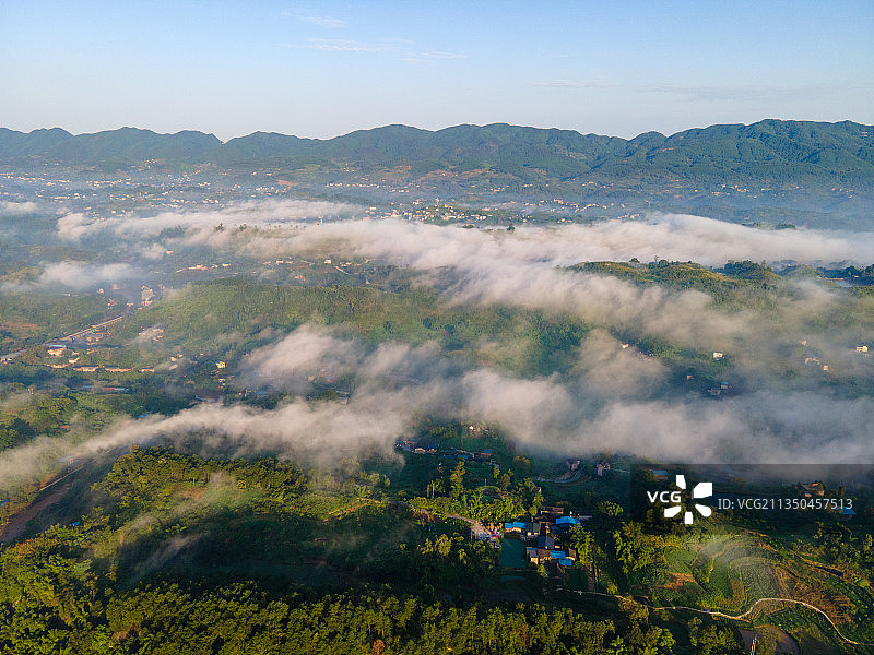 重庆北碚云海乡村风光图片素材