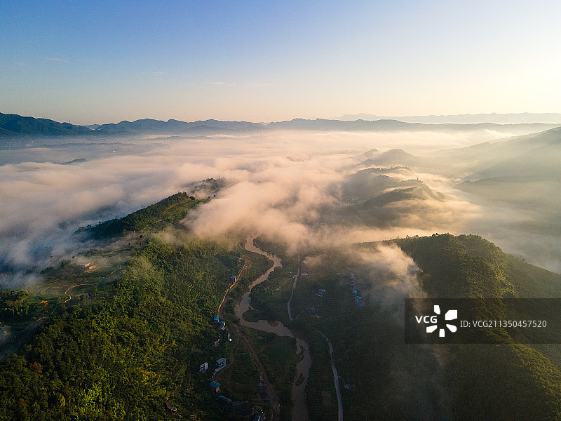 重庆北碚云海乡村风光图片素材