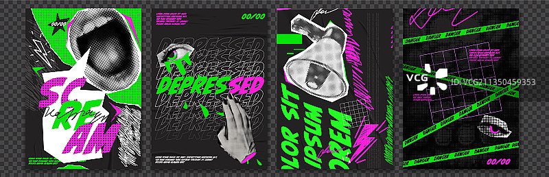 折扣拼贴垃圾传单涂鸦图片素材