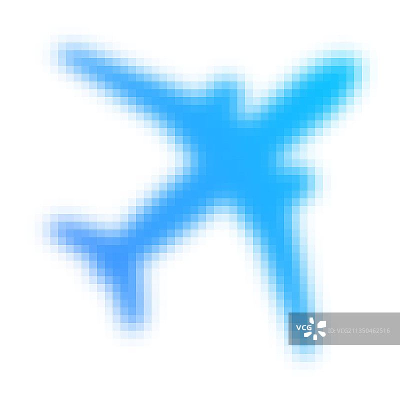 浅蓝色像素化飞机图标图片素材