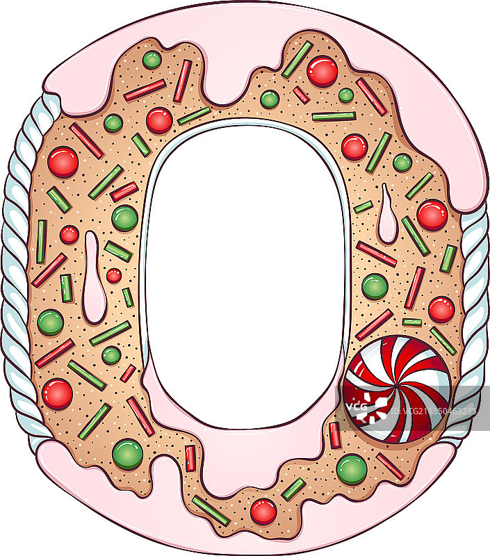 姜饼字母O图片素材