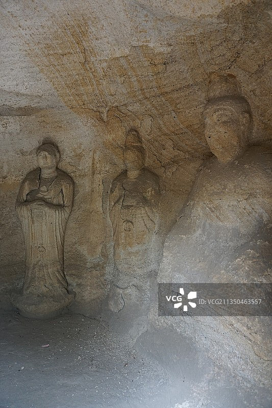 山西太原龙山石窟图片素材