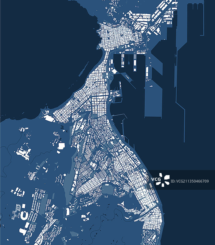 拉斯帕尔马斯详细蓝色地图海报图片素材