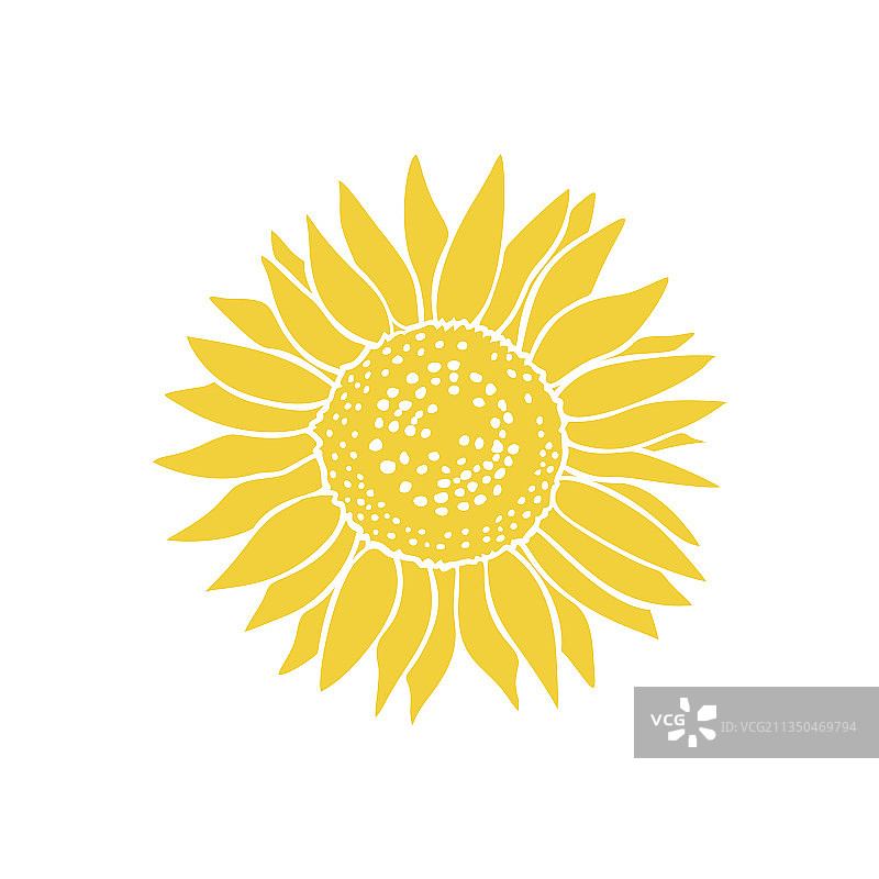 向日葵复古素描图标图片素材
