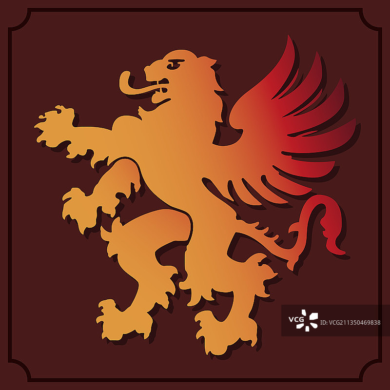 狮身鹫翼兽简约图标图片素材