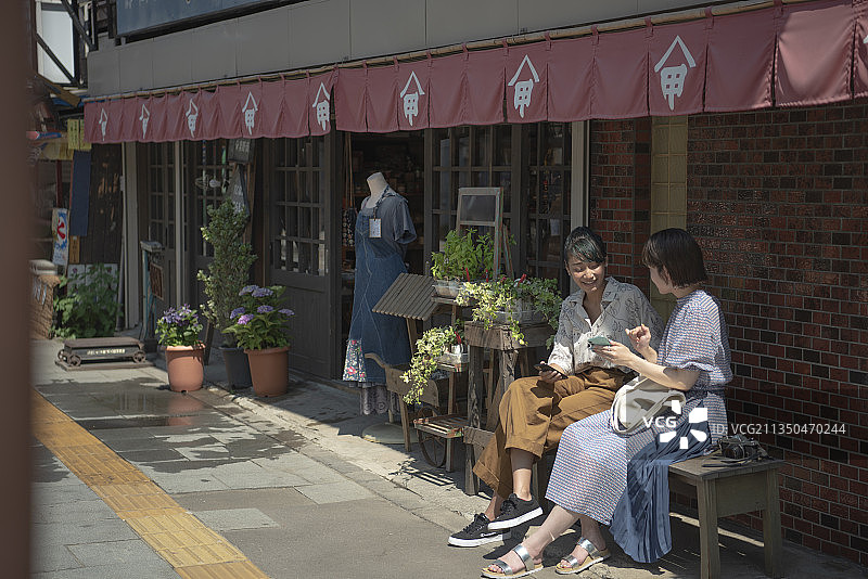 复古风格小镇街景图片素材