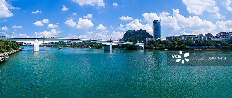 柳江大桥全景航拍图片素材