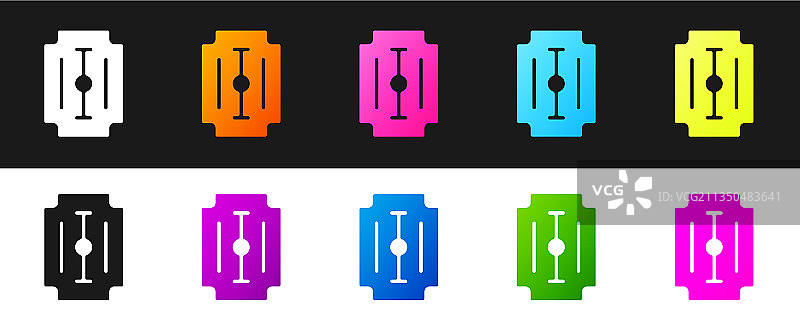 黑白背景上的剃须刀片图标图片素材