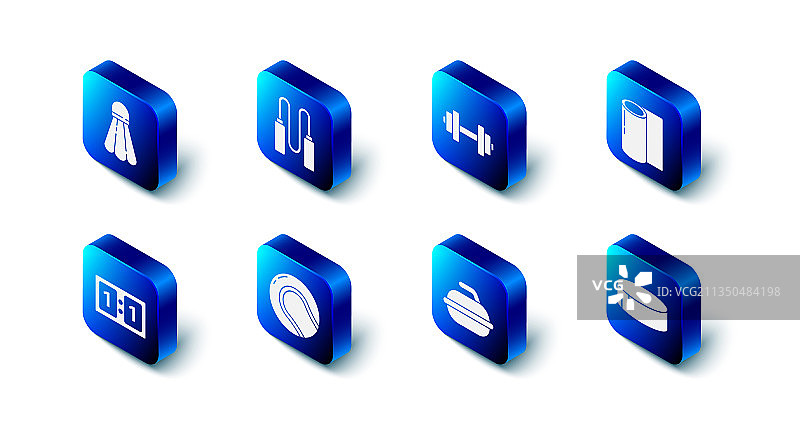 跳绳哑铃健身垫曲棍球素材图片素材