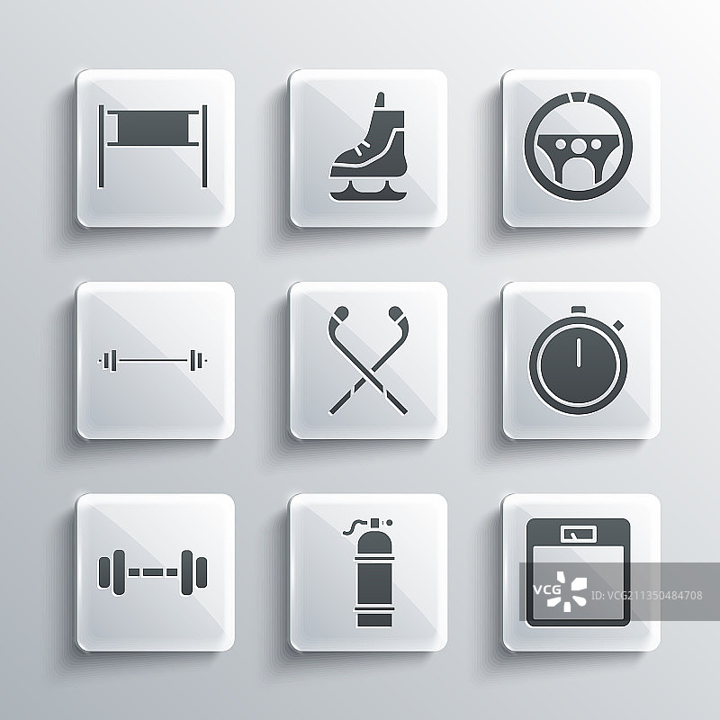 潜水呼吸器、浴室秤、秒表、冰块合集图片素材