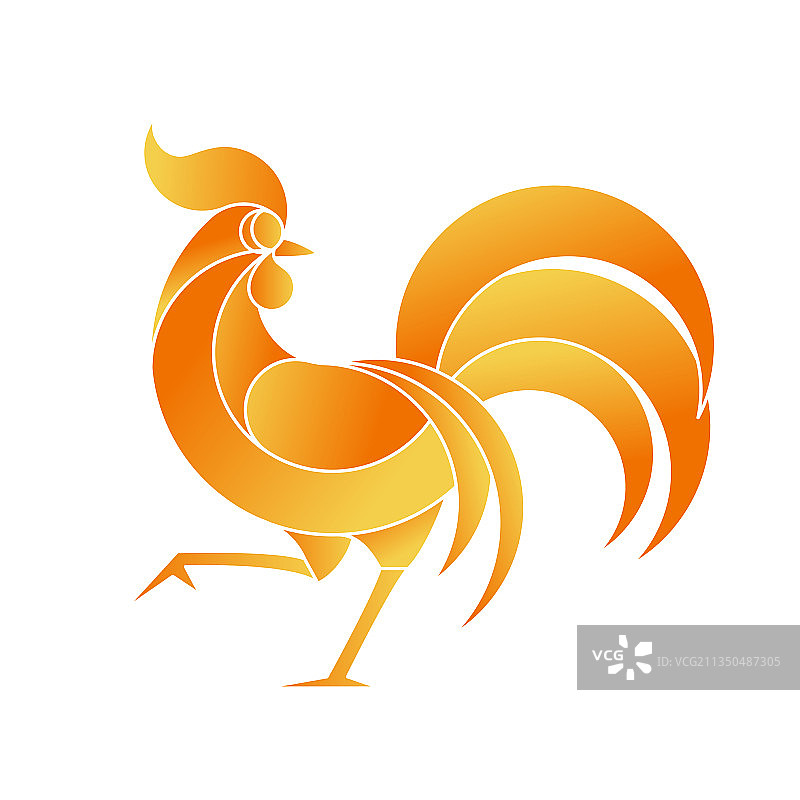 极简风格的公鸡 - 2029年象征图片素材