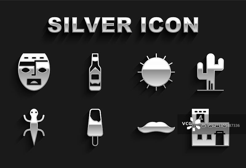 冰棒、冰淇淋、仙人掌和墨西哥房屋图片素材