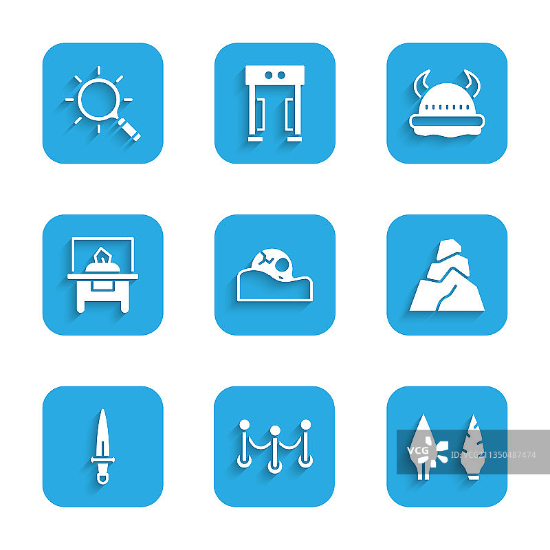 人类头骨绳索屏障石器时代箭头套装图片素材