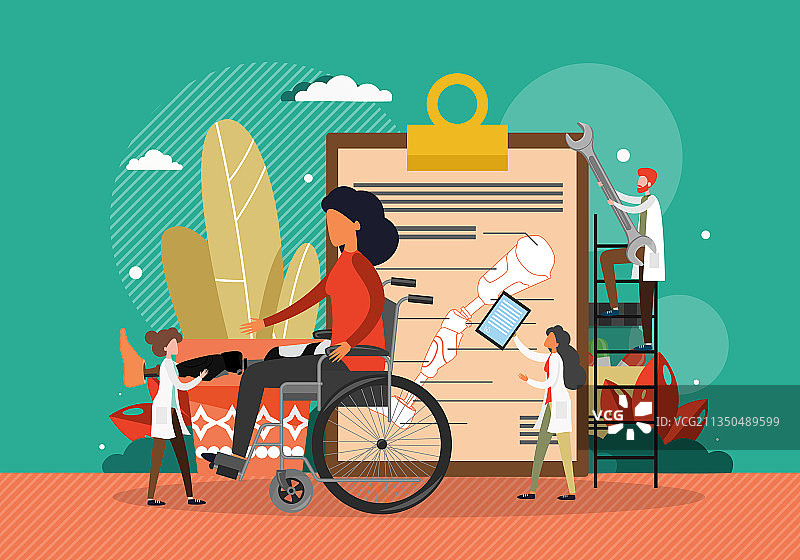 残疾患者坐轮椅就诊图片素材