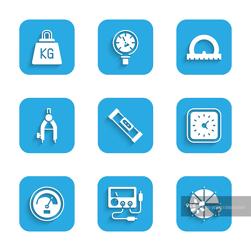 建筑用气泡水平仪、万用表图片素材