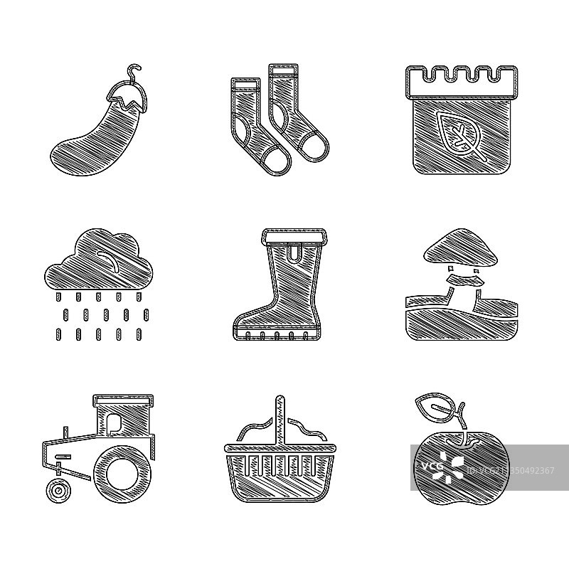 防水橡胶靴苹果篮素材图片素材