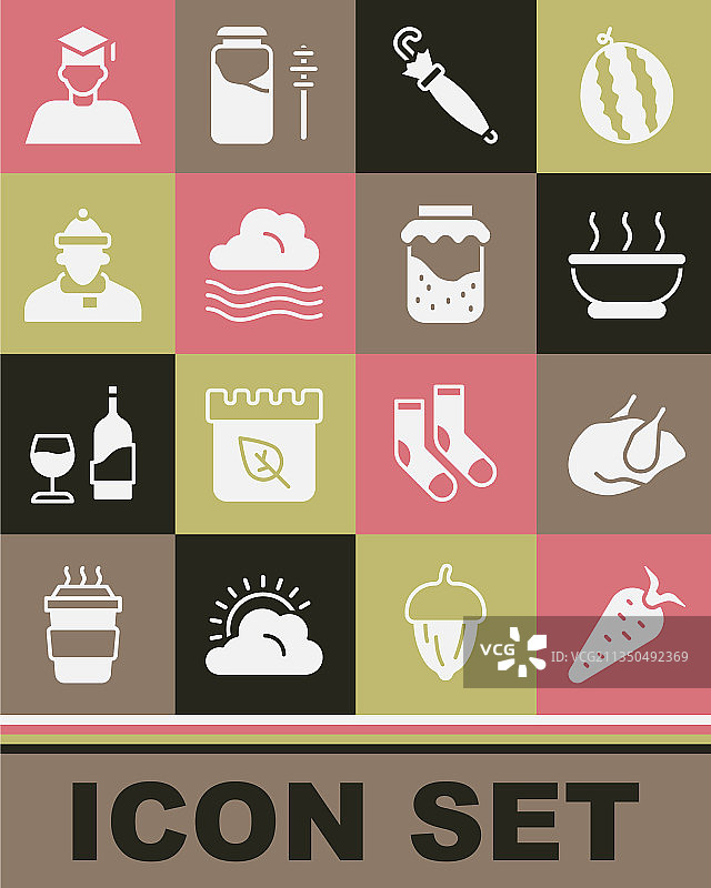 胡萝卜烤火鸡或鸡肉热汤碗套装图片素材