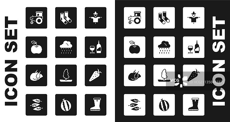 稻草人云朵雨苹果拖拉机图片素材