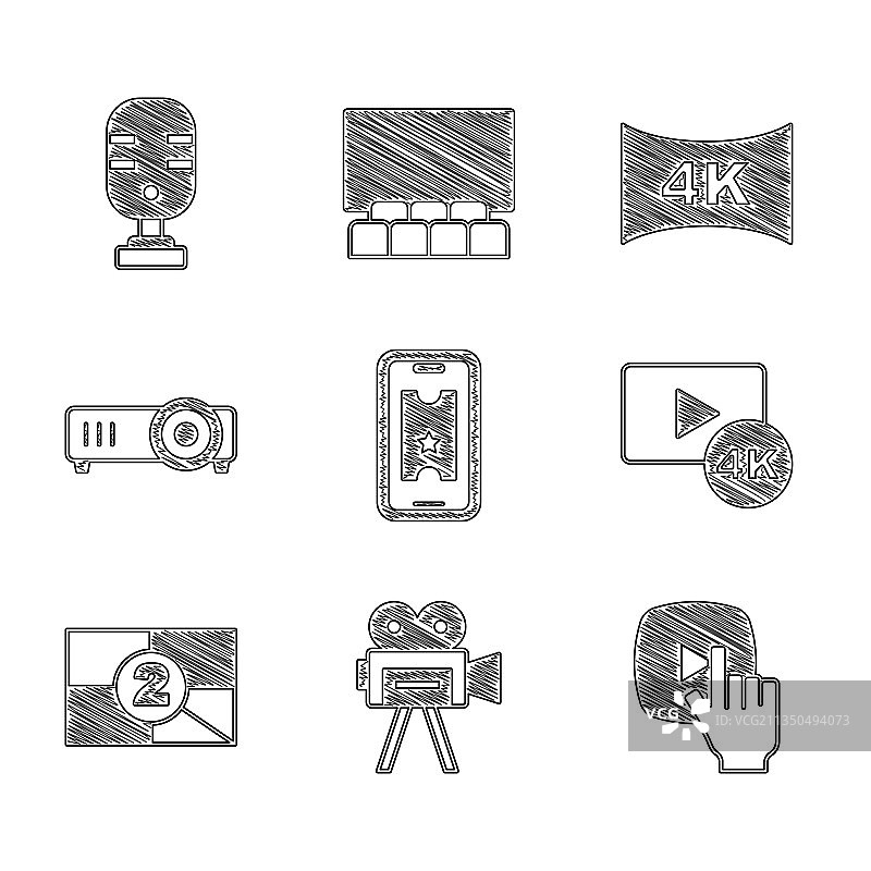 在线购买电影票复古相机套装图片素材