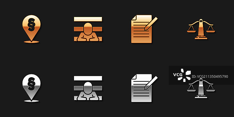 法律文件笔和囚犯图片素材