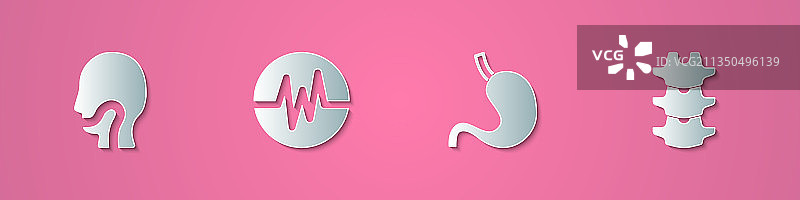 剪纸喉咙痛心率人体图片素材