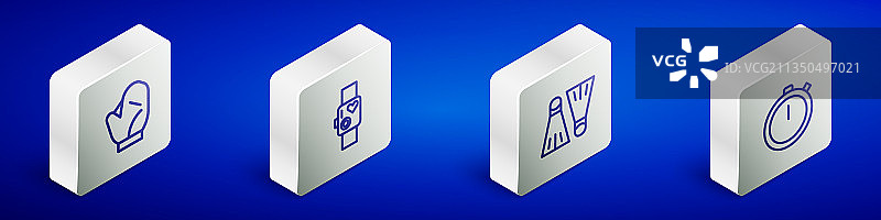 2.5D棒球手套和智能手表图片素材