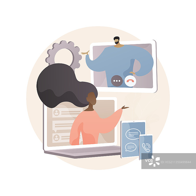 统一通信抽象概念图片素材