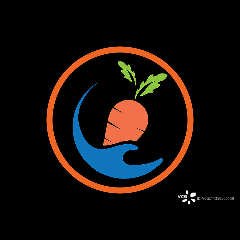 胡萝卜标志和健康蔬菜图标图片素材