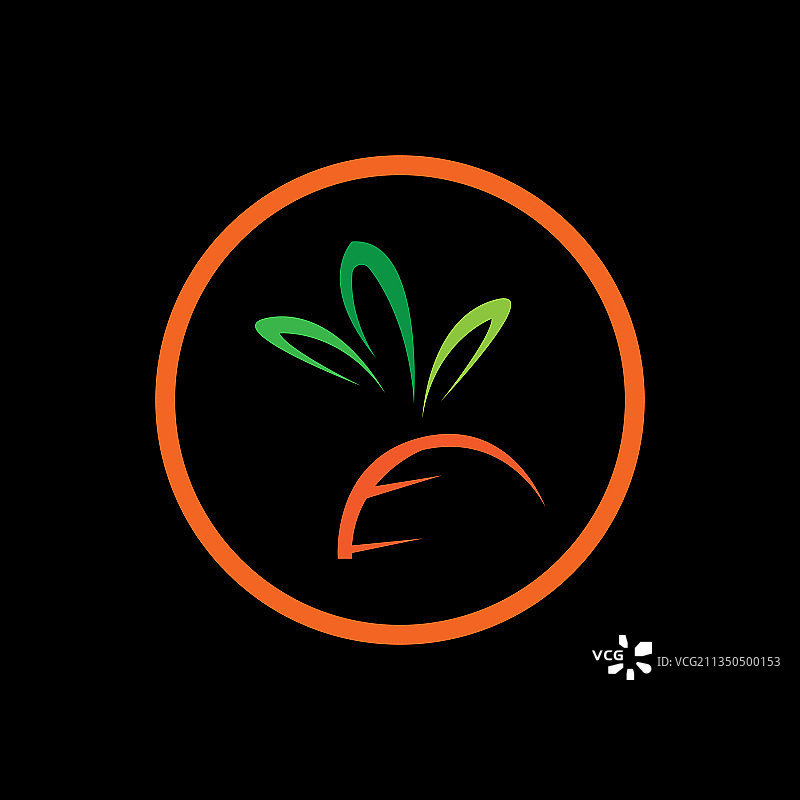 胡萝卜标志和健康蔬菜图标图片素材