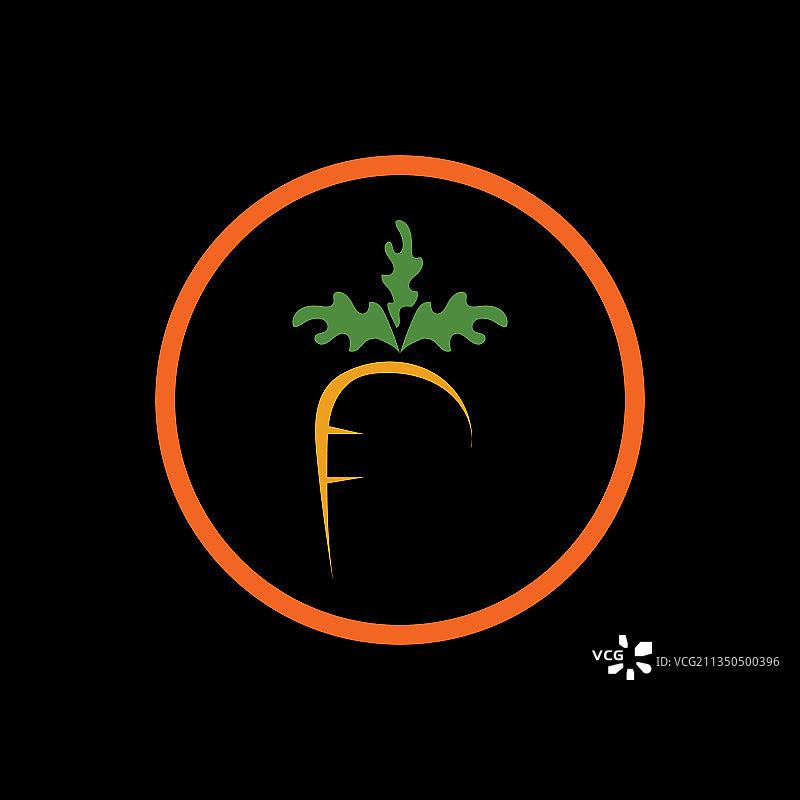 胡萝卜标志和健康蔬菜图标图片素材